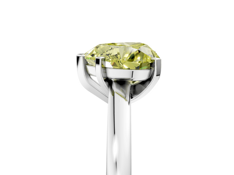 White gold Fancy Yellow Heart  Solitaire Diamond Engagement Ring with Four-Prong Setting on a Classic Band_8