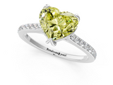 White gold Fancy Yellow Heart  Solitaire Diamond Engagement Ring with Pave Band and Six-Prong Setting_21
