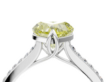 White gold Fancy Yellow Heart  Solitaire Diamond Engagement Ring with Pave Band and Six-Prong Setting_24