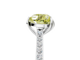 White gold Fancy Yellow Heart  Solitaire Diamond Engagement Ring with Pave Band and Six-Prong Setting_25