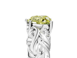 White gold Fancy Yellow Heart  Solitaire Diamond Leaf Vine Band with Prong Setting_53