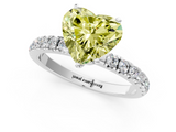 White gold Fancy Yellow Heart  Solitaire Diamond Pavé Band with Four-Prong Setting_29