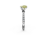 White gold Fancy Yellow Heart  Solitaire Diamond Pavé Band with Four-Prong Setting_30