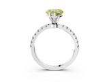 White gold Fancy Yellow Heart  Solitaire Diamond Pavé Band with Four-Prong Setting_32