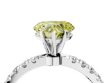 White gold Fancy Yellow Heart  Solitaire Diamond Pavé Band with Four-Prong Setting_33