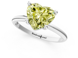 White gold Fancy Yellow Heart  Solitaire Diamond Ring with 4-Prong Setting on a Classic Band_4