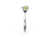 White gold Fancy Yellow Heart  Solitaire Diamond Ring with 4-Prong Setting on a Classic Band_5