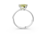 White gold Fancy Yellow Heart  Solitaire Diamond Ring with 4-Prong Setting on a Classic Band_6