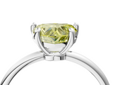White gold Fancy Yellow Heart  Solitaire Diamond Ring with 4-Prong Setting on a Classic Band_7