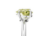 White gold Fancy Yellow Heart  Solitaire Diamond Ring with 4-Prong Setting on a Classic Band_8