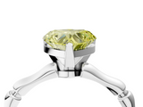 White gold Fancy Yellow Heart  Solitaire Diamond Ring with Bamboo Band and Four-Prong Setting_37