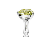White gold Fancy Yellow Heart  Solitaire Diamond Ring with Bamboo Band and Four-Prong Setting_42