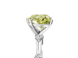 White gold Fancy Yellow Heart  Solitaire Diamond Ring with Bezel Set Side Stones and Prong Setting_8