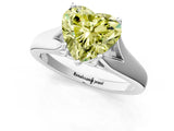 White gold Fancy Yellow Heart  Solitaire Diamond Ring with Cathedral Band and Four-Prong Setting_66