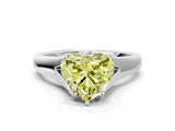 White gold Fancy Yellow Heart  Solitaire Diamond Ring with Cathedral Band and Four-Prong Setting_66