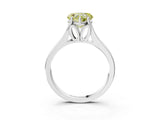 White gold Fancy Yellow Heart  Solitaire Diamond Ring with Cathedral Band and Four-Prong Setting_69