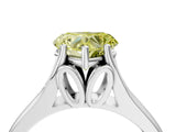 White gold Fancy Yellow Heart  Solitaire Diamond Ring with Cathedral Band and Four-Prong Setting_71
