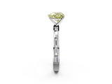 White gold Fancy Yellow Heart  Solitaire Diamond Ring with Channel-Set Baguette Band and Four-Prong Setting_102