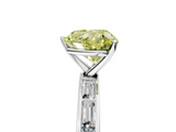White gold Fancy Yellow Heart  Solitaire Diamond Ring with Channel-Set Baguette Band and Four-Prong Setting_105