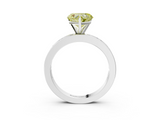 White gold Fancy Yellow Heart  Solitaire Diamond Ring with Channel-Set Baguette Band and Four-Prong Setting_97