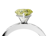 White gold Fancy Yellow Heart  Solitaire Diamond Ring with Channel-Set Baguette Band and Four-Prong Setting_98
