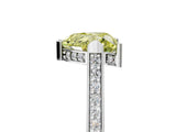 White gold Fancy Yellow Heart  Solitaire Diamond Ring with Channel Set Band and Bezel Prong Setting_79