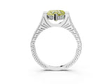 White gold Fancy Yellow Heart  Solitaire Diamond Ring with Channel Set Band and Bezel Prong Setting_80