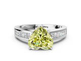 White gold Fancy Yellow Heart  Solitaire Diamond Ring with Channel-Set Band and Four-Prong Setting_3