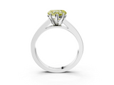 White gold Fancy Yellow Heart  Solitaire Diamond Ring with Channel-Set Band and Four-Prong Setting_6