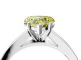 White gold Fancy Yellow Heart  Solitaire Diamond Ring with Channel-Set Band and Four-Prong Setting_7