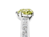 White gold Fancy Yellow Heart  Solitaire Diamond Ring with Channel-Set Band and Four-Prong Setting_8