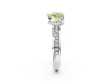 White gold Fancy Yellow Heart  Solitaire Diamond Ring with Channel Set Band and Six-Prong Setting_50