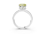 White gold Fancy Yellow Heart  Solitaire Diamond Ring with Channel Set Band and Six-Prong Setting_51