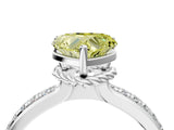 White gold Fancy Yellow Heart  Solitaire Diamond Ring with Channel Set Band and Six-Prong Setting_52