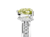 White gold Fancy Yellow Heart  Solitaire Diamond Ring with Channel Set Band and Six-Prong Setting_53