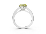 White gold Fancy Yellow Heart  Solitaire Diamond Ring with Four-Prong Setting and Classic Band_6