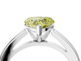 White gold Fancy Yellow Heart  Solitaire Diamond Ring with Four-Prong Setting and Classic Band_7
