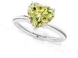 White gold Fancy Yellow Heart  Solitaire Diamond Ring with Four-Prong Setting on a Plain Band_33