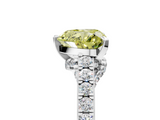 White gold Fancy Yellow Heart  Solitaire Diamond Ring with Pavé Band and Four-Prong Setting_182