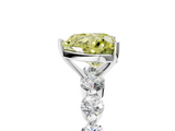 White gold Fancy Yellow Heart  Solitaire Diamond Ring with Pave Band and Four-Prong Setting_276
