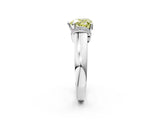 White gold Fancy Yellow Heart  Solitaire Diamond Ring with Pave Band and Six-Prong Setting_21