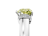 White gold Fancy Yellow Heart  Solitaire Diamond Ring with Pave Band and Six-Prong Setting_24