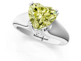 White gold Fancy Yellow Heart  Solitaire Diamond Ring with Six-Prong Cathedral Setting_51