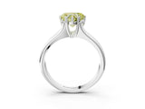 White gold Fancy Yellow Heart  Solitaire Diamond Ring with Six-Prong Cathedral Setting_56