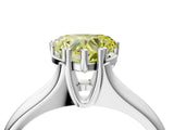 White gold Fancy Yellow Heart  Solitaire Diamond Ring with Six-Prong Cathedral Setting_57