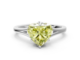 White gold Fancy Yellow Heart  Solitaire Diamond Ring with Six-Prong Setting and Tapered Band_17