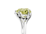 White gold Fancy Yellow Heart  Solitaire Diamond Ring with Six-Prong Setting and Tapered Band_22