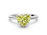 White gold Fancy Yellow Heart  Solitaire Diamond Ring with Six-Prong Setting on a Classic Band_3