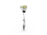 White gold Fancy Yellow Heart  Solitaire Diamond Ring with Six-Prong Setting on a Classic Band_5