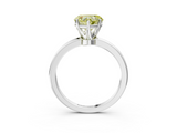White gold Fancy Yellow Heart  Solitaire Diamond Ring with Six-Prong Setting on a Classic Band_6